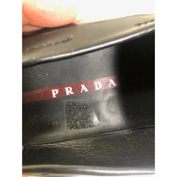 Prada Leather Square Toe Slip On Driving Shoe Brown Mens US 9 - Picture 6 of 8